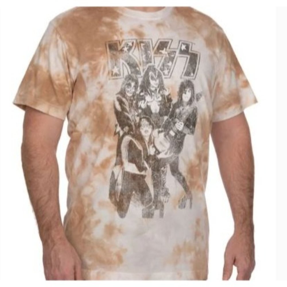 Kiss Sam's Band Tee Short Sleeve Tie Dye Relaxed Fit Crewneck Large Mens